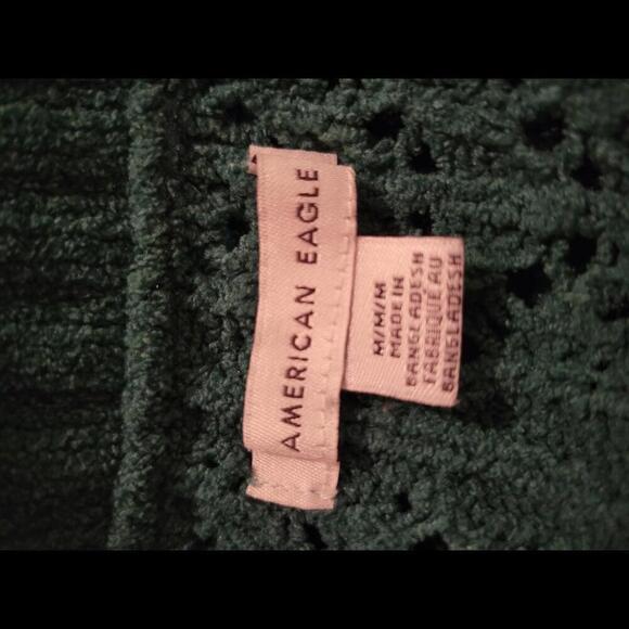 American Eagle Outfitters medium green super soft loose knit cropped sweater - Picture 3 of 5